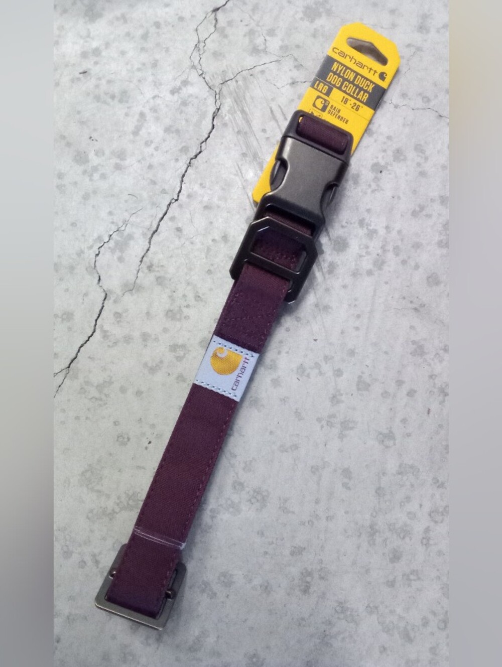 NWT • CARHARTT Nylon Duck Dog Collar • Size LARGE (Deep Wine)
